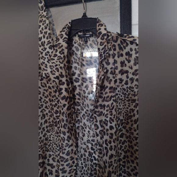 Duster/Beach Cover Up/Lingerie Sheer Animal print Med New $32 - Picture 3 of 4